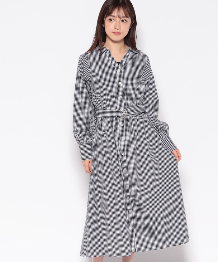 クーポン】【セール 72%OFF】ギンガムチェック共ベルト付