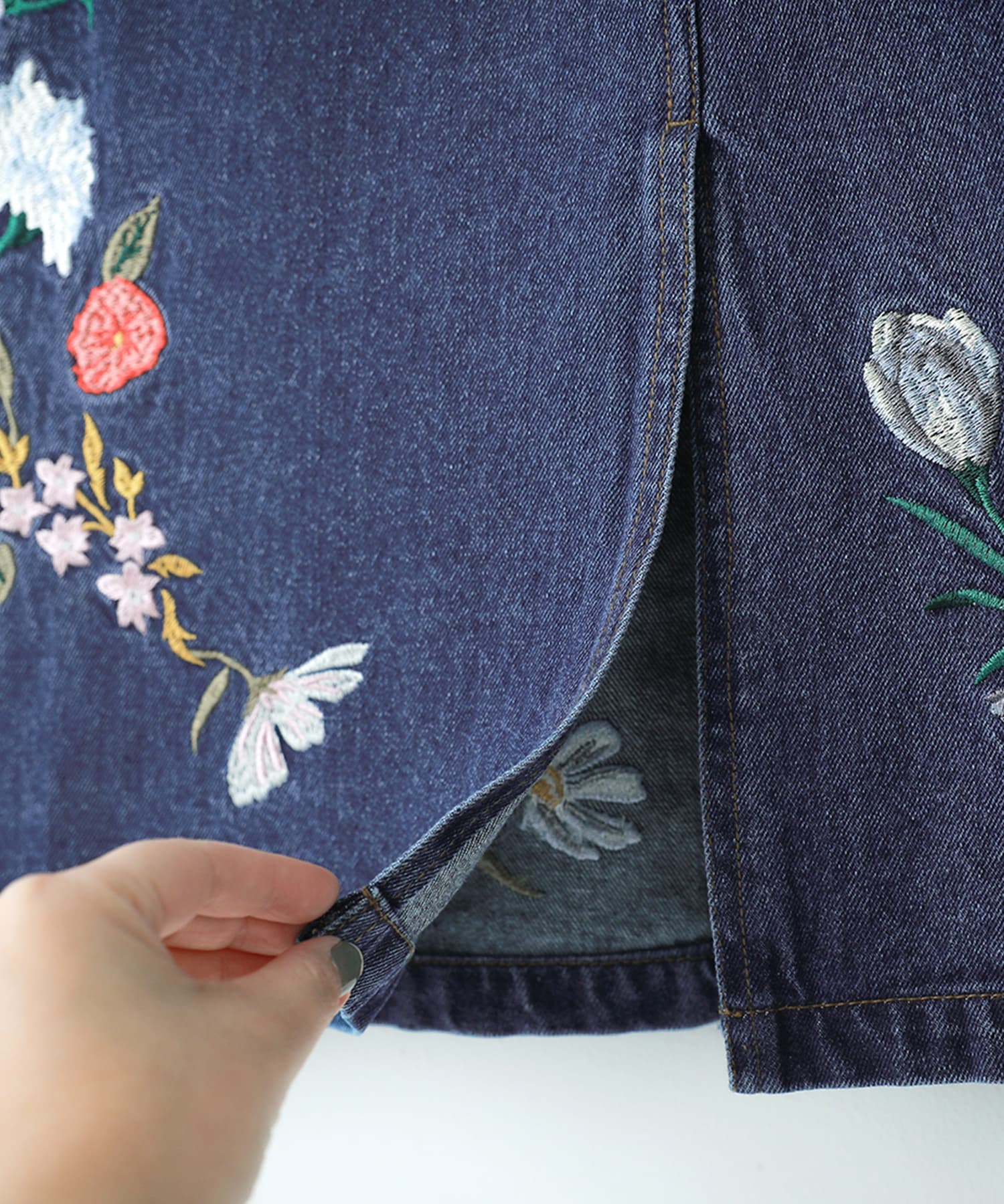 花柄刺繍デニムスカート』(504566297) | オシャレウォーカー