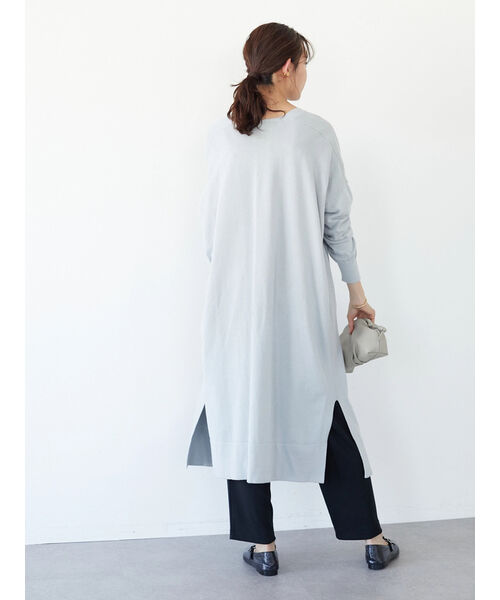 CRAFT STANDARD BOUTIQUE裾スリットロングニットカーディガン