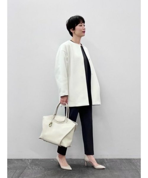 ＜UNITED ARROWS＞ツイル ノーカラー ミドルコート B†