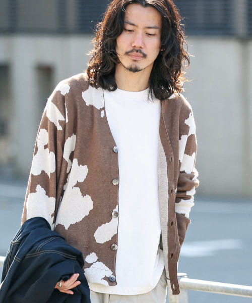 TOWNCRAFT×Sonny Label カウパターン カーディン TOWNCRAFT×Sonny Label カウパターン カーディン