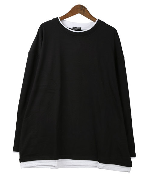 メンズ フェイクレイヤード ロングTシャツ ラグスタイル LUXSTYLE フェイクレイヤードロンT/ロンT メンズ