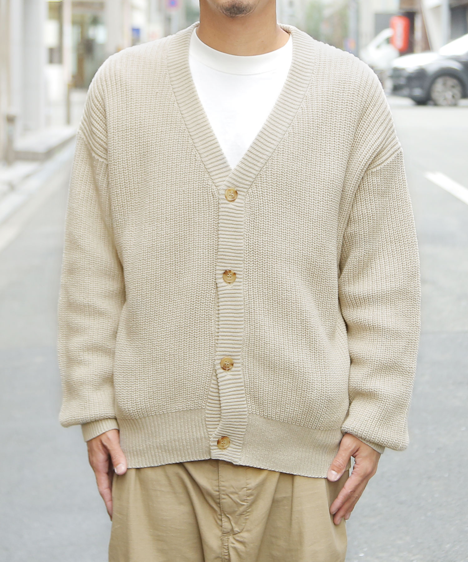 ジギーズショップ JIGGYS SHOP ハイバルキー片畦カーディガン ジギーズショップ JIGGYS SHOP ハイバルキー片畦カーディガン