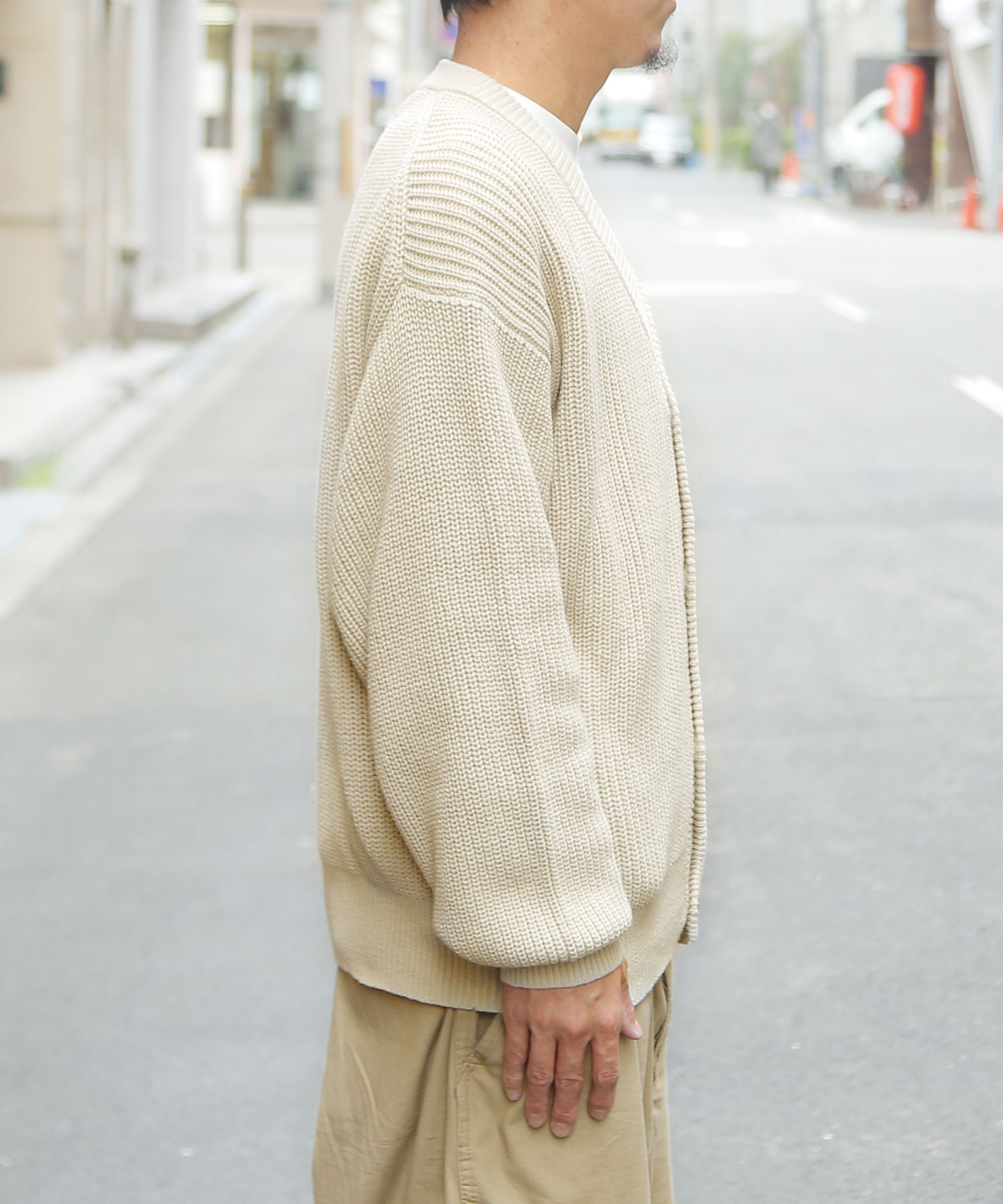 ジギーズショップ JIGGYS SHOP ハイバルキー片畦カーディガン ジギーズショップ JIGGYS SHOP ハイバルキー片畦カーディガン