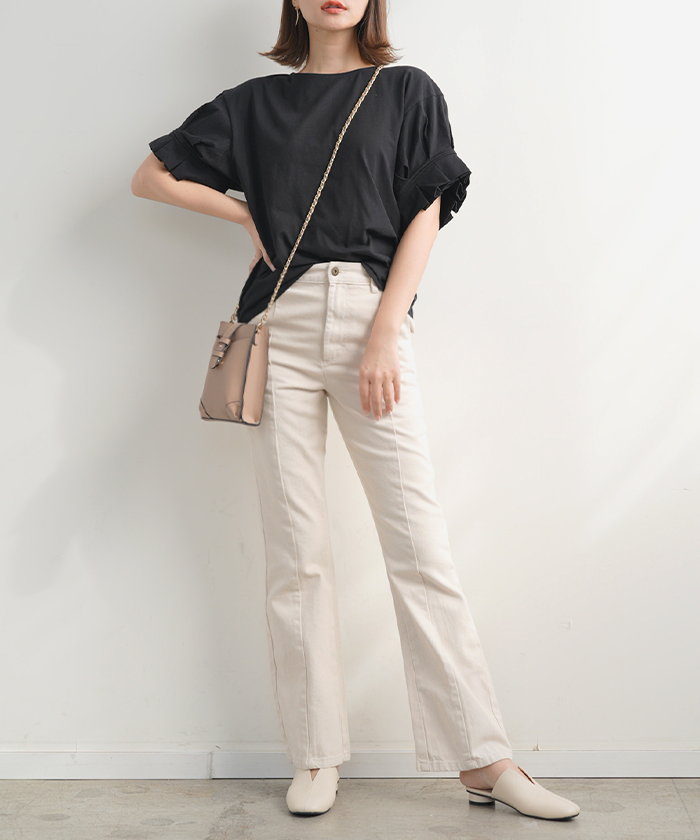 デニム センターライン ストレートデニム ストレートパンツ ハイ