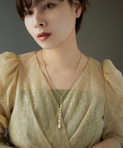 ニアナ niana パールヘッド ホワイトゴールドロングネックレス ニアナ niana パールヘッド ホワイトゴールドロングネックレス