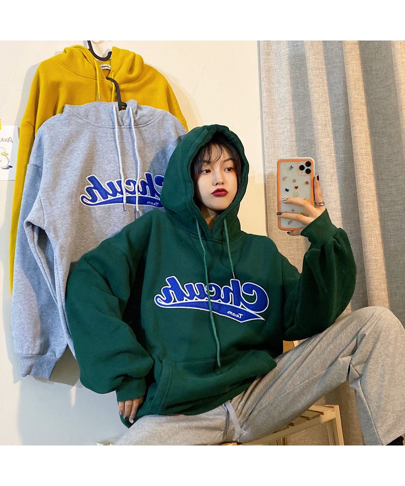 デバイス DEVICE 韓国風 ビッグシルエット フード付き カレッジ デバイス DEVICE 韓国風 ビッグシルエット フード付き カレッジ