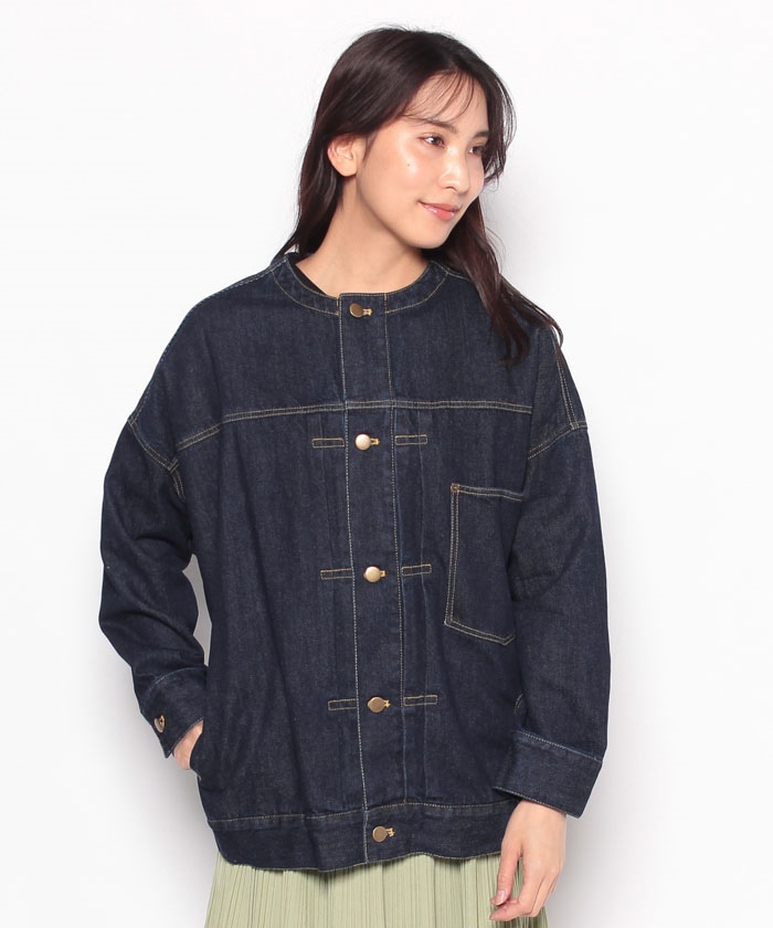 セール 40%OFF】デニムノーカラージャケット(504565965) | グレディ ...