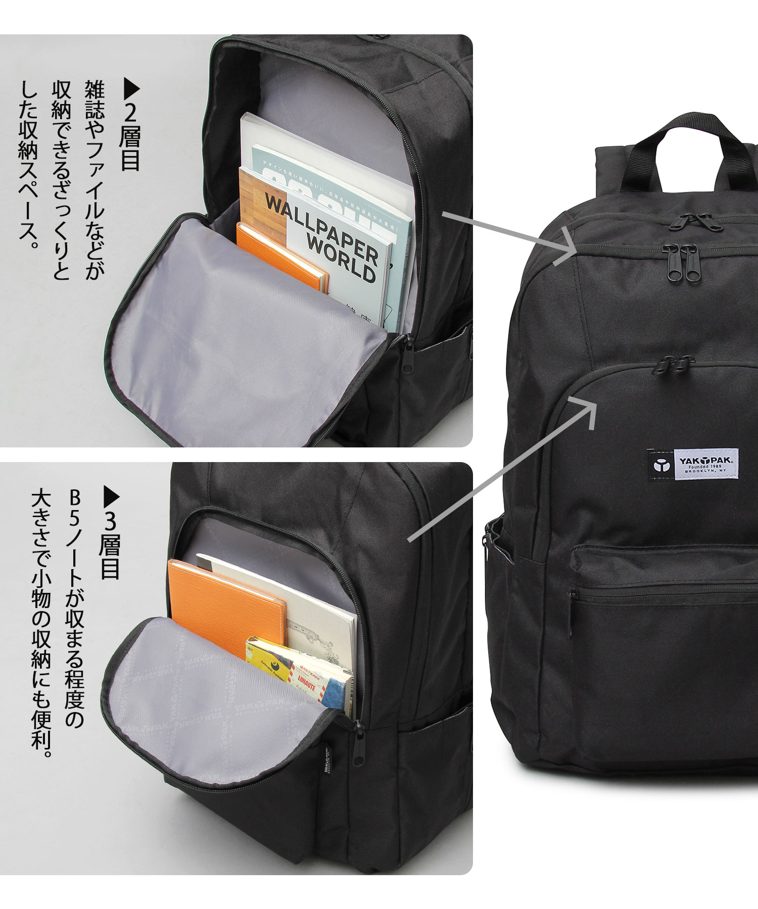 【美品】YAKPAK ヤックパック リュックサック レインボー カラフルカラー