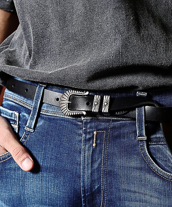 DADS　ウエスタンナローベルト　ハンドメイド フルスタッズナローベルト | ezulakeworks