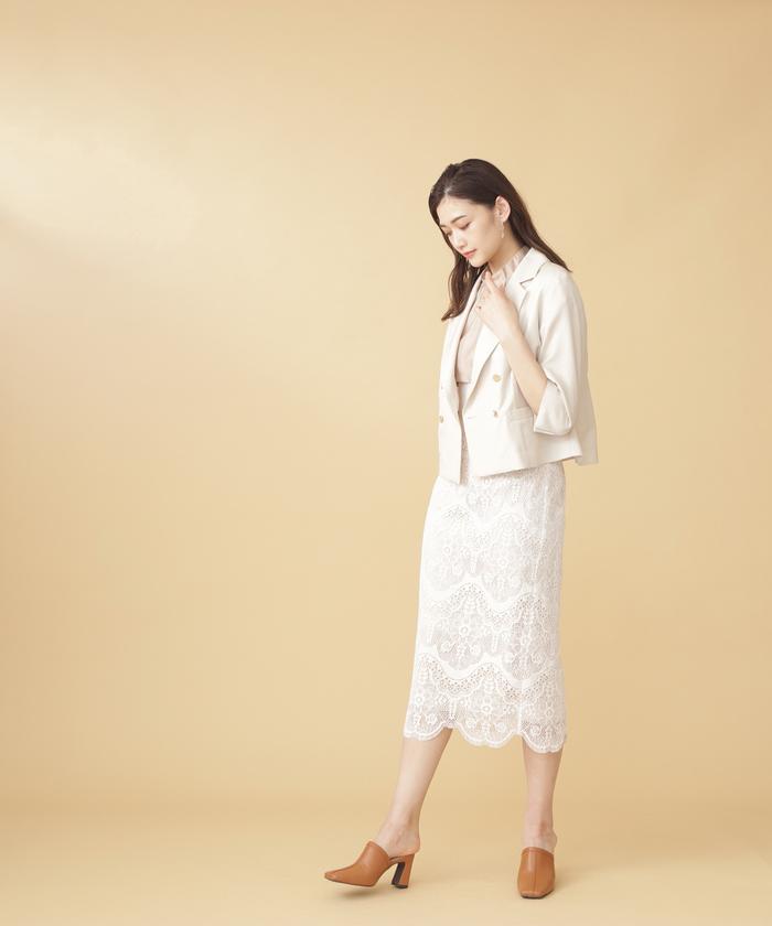【JILL STUART】3Way仕様レース×ペンシルスカート セール】パネルレースペンシルスカート(504576262) | ジル バイ