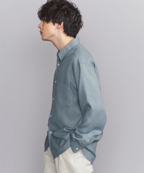 BY ライト リネン タッチ リラックス フォルム テーパードシャツ
