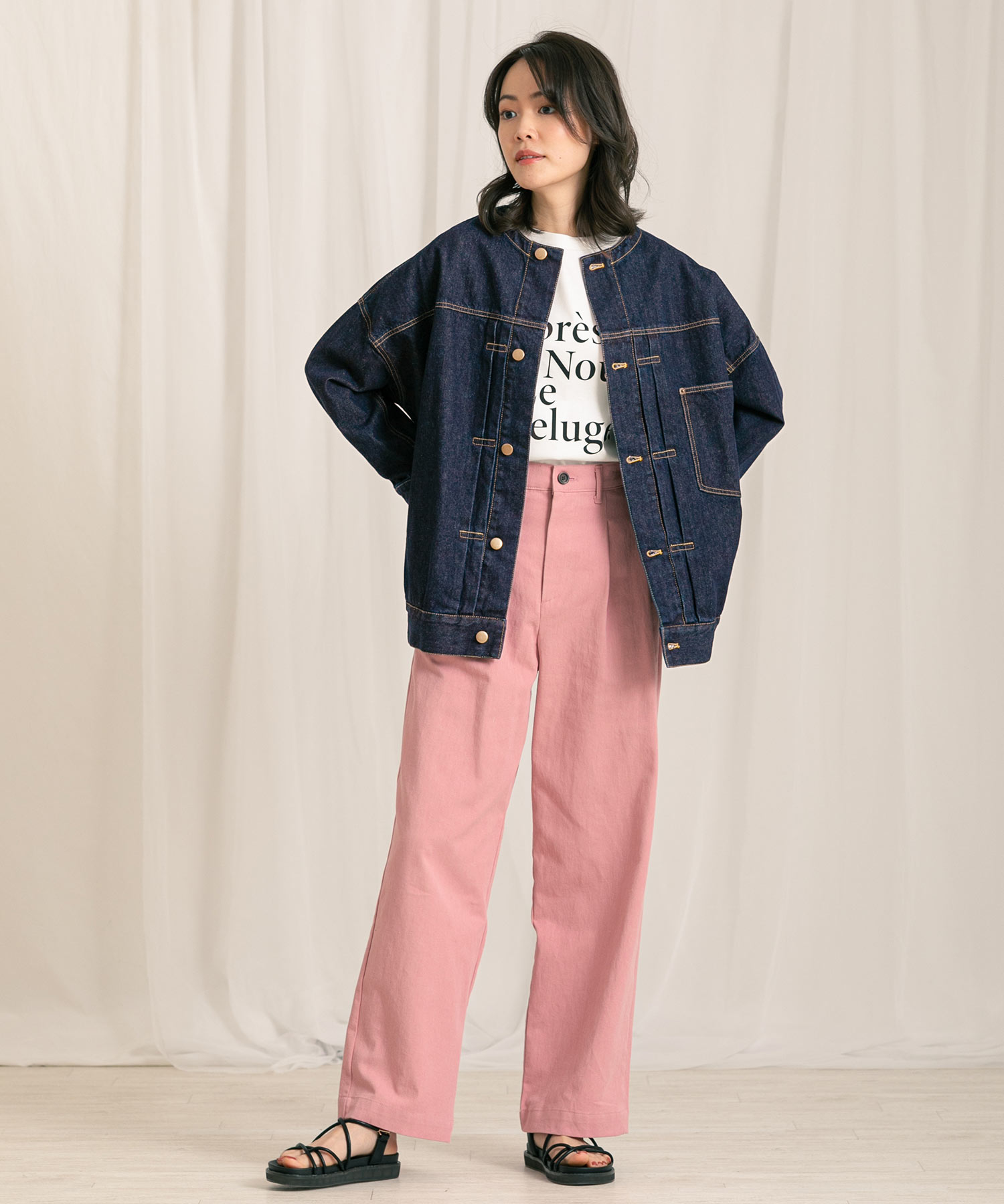 セール 40%OFF】デニムノーカラージャケット(504565965) | グレディ ...