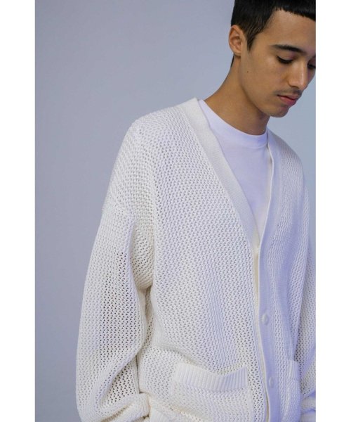 ＜monkey time＞ CTN MESH V NECK CARDIGAN/カーディガン
