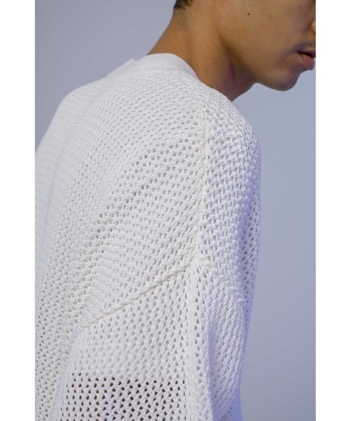 monkey time＞ CTN MESH V NECK CARDIGAN/カーディガン