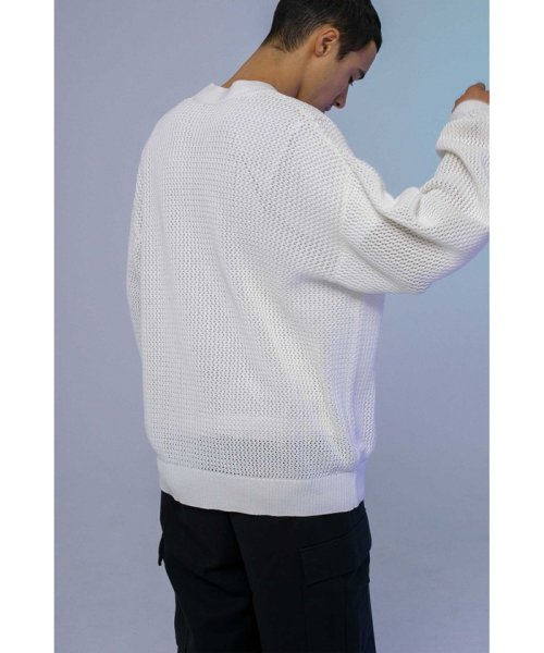 ＜monkey time＞ CTN MESH V NECK CARDIGAN/カーディガン