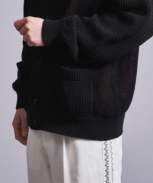 ＜monkey time＞ CTN MESH V NECK CARDIGAN/カーディガン