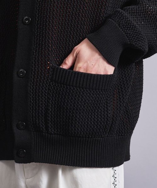 ＜monkey time＞ CTN MESH V NECK CARDIGAN/カーディガン