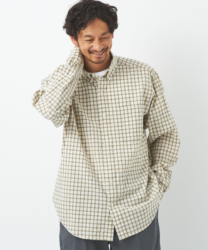 VENICE0513様 2点おまとめ チェックシャツ (XL) ボタンダウン セール】日本製ギンガムチェックボタンダウンシャツ(GW)（シャツ