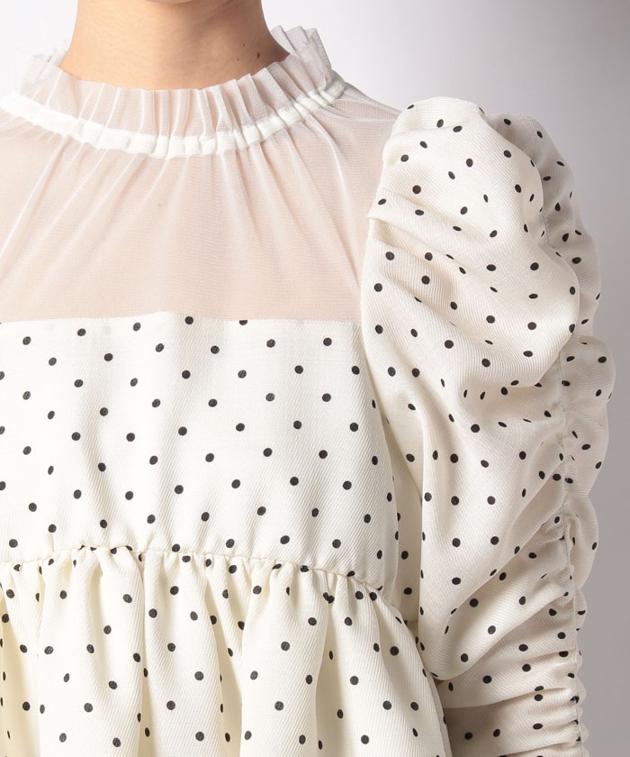 ドット袖ギャザーブラウス(504572814) | コエル(COEL) - d fashion