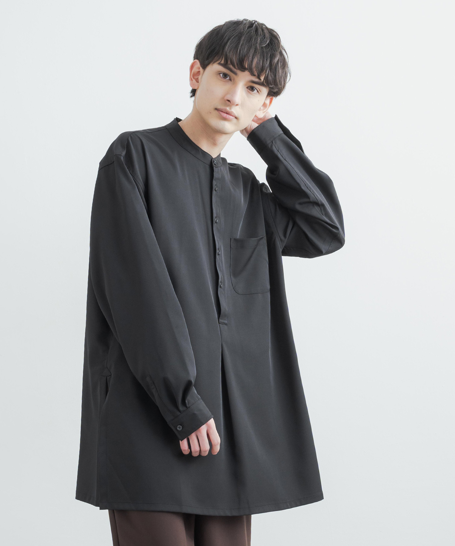 ロッキーモンロー Rocky Monroe バンドカラーシャツ メンズ