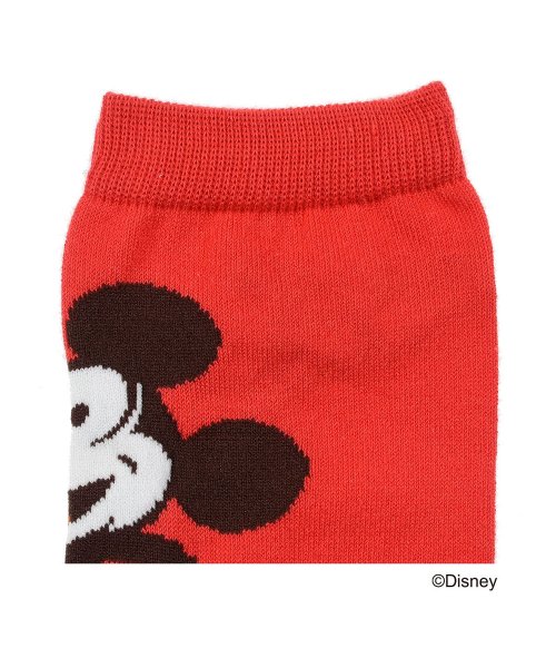 セール 福助 公式 靴下 メンズ Disney ディズニー スタンディング ミッキー クルー丈 000 1259 Br 25 27cm レッド 子供 フクスケ ディズニー Disney D Fashion