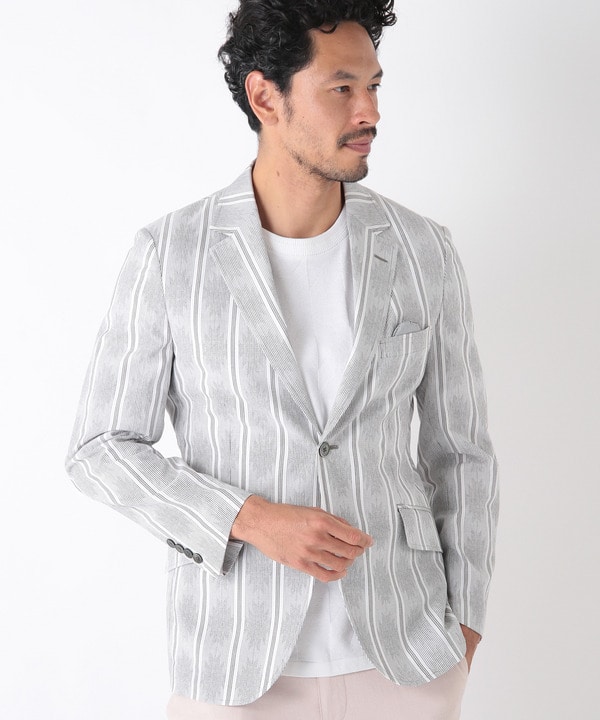 Leggiuno/レジウノ>エスニックジャガードジャケット fabric made in