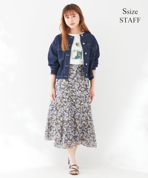 【any SiS×plantica】フラワープリント スカート