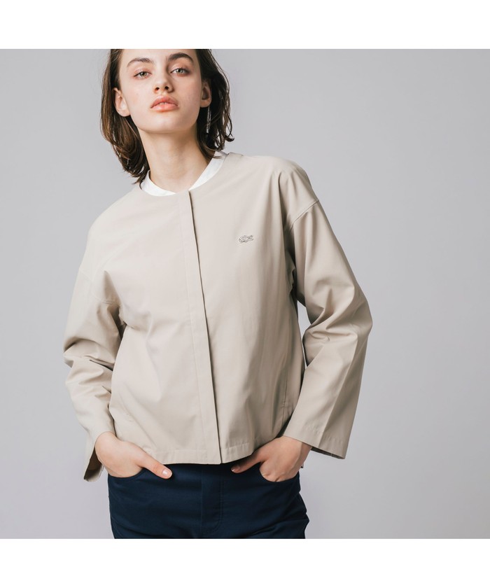 ラコステ LACOSTE 『LACOSTE L!VE』サテンショートブルゾン ラコステ LACOSTE 『LACOSTE L!VE』サテンショートブルゾン