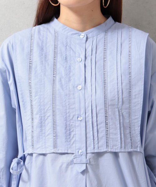レイヤードロングシャツ