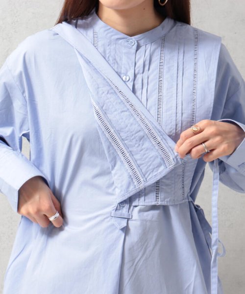 レイヤードロングシャツ