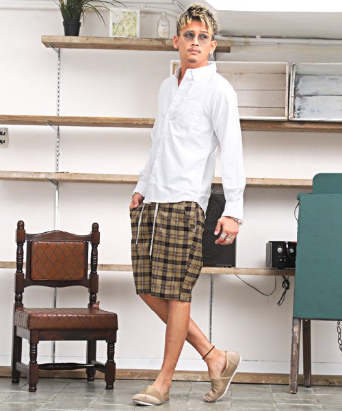 セール 先染チェックショーツ ショートパンツ メンズ ハーフパンツ チェック柄 ラグスタイル Luxstyle D Fashion セール 先染チェックショーツ ショートパンツ メンズ ハーフパンツ チェック柄 ラグスタイル Luxstyle D Fashion