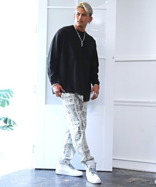 セール15 Off ペイズリー柄ワイドパンツ ワイドパンツ メンズ シェフパンツ ペイズリー ラグスタイル Luxstyle D Fashion