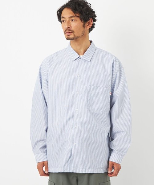 ＜DANTON（ダントン）＞ストライプ ドットボタン シャツ
