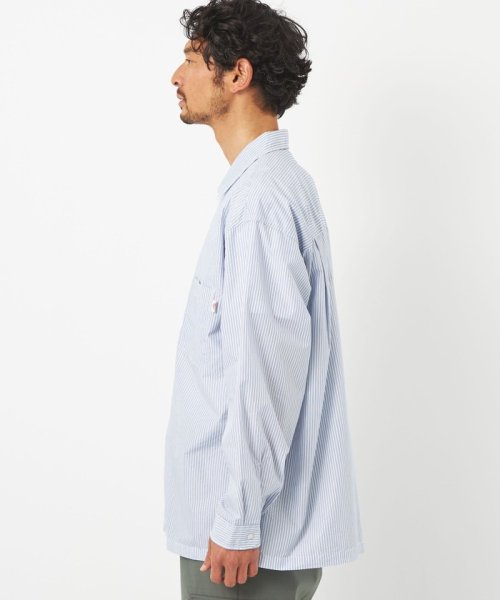 ＜DANTON（ダントン）＞ストライプ ドットボタン シャツ