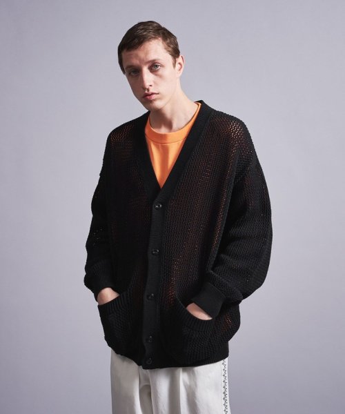 ＜monkey time＞ CTN MESH V NECK CARDIGAN/カーディガン