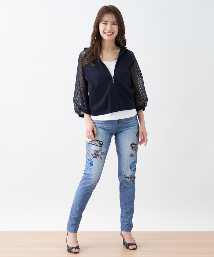 セール 50%OFF】トロンプルイユデニムパンツ(504580968 セール 50%OFF】トロンプルイユデニムパンツ(504580968