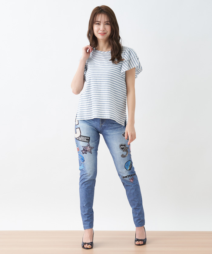 セール 50%OFF】トロンプルイユデニムパンツ(504580968 セール 50%OFF】トロンプルイユデニムパンツ(504580968