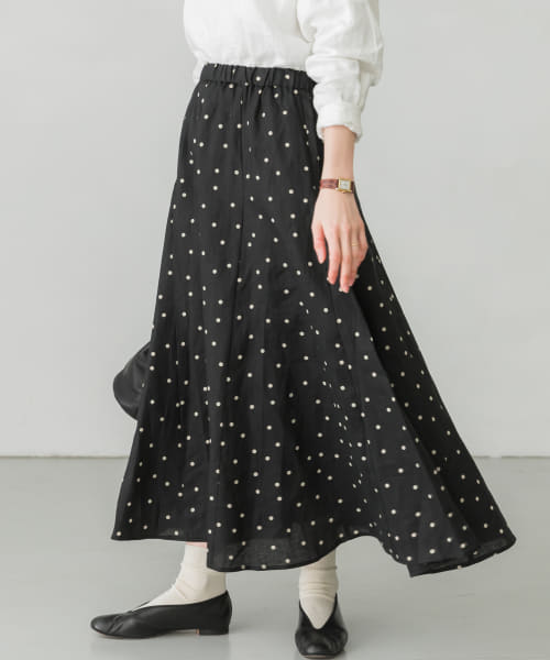 セール】リネンドットスカート(504584901) | かぐれ(KAGURE) - d fashion