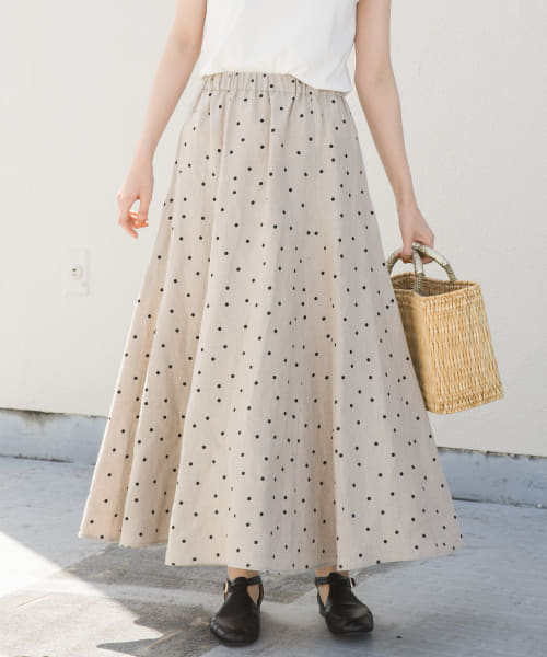 リネンドットスカート(504584901) | かぐれ(KAGURE) - d fashion
