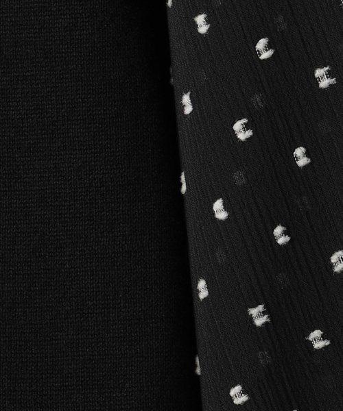 【WEB限定】by コットン楊柳 6分袖 ドッキング ニットプルオーバー －ウォッシャブル－