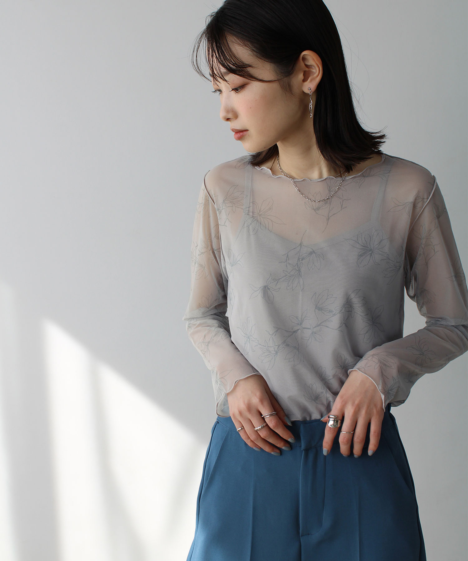 エヌエフ n.f. 花柄シアートップス(504578264) | エヌエフ(n.f.