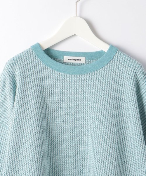 ＜monkey time＞ MIX WAFFLE CREW NECK/カットソー