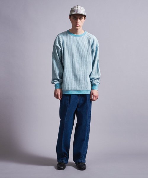 ＜monkey time＞ MIX WAFFLE CREW NECK/カットソー