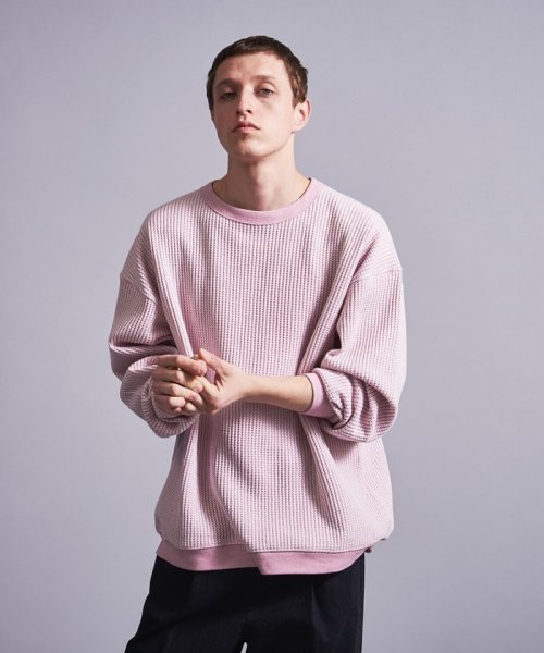 ＜monkey time＞ MIX WAFFLE CREW NECK/カットソー