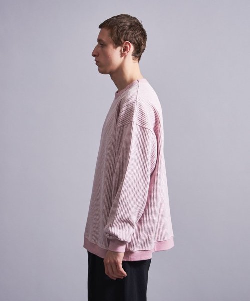 ＜monkey time＞ MIX WAFFLE CREW NECK/カットソー