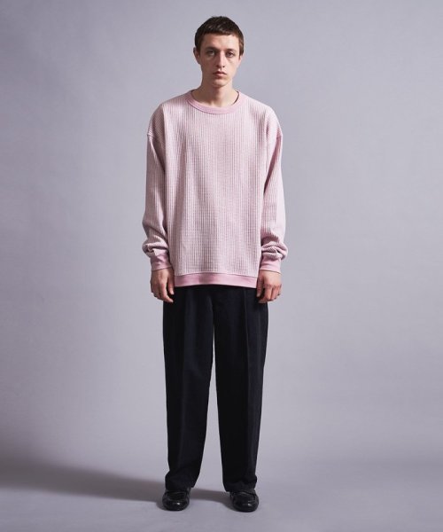 ＜monkey time＞ MIX WAFFLE CREW NECK/カットソー