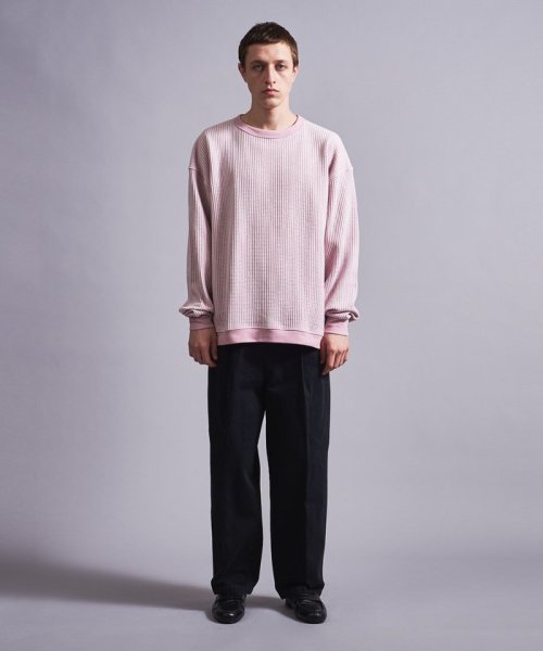 ＜monkey time＞ MIX WAFFLE CREW NECK/カットソー