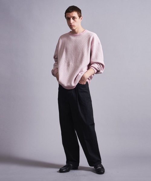 ＜monkey time＞ MIX WAFFLE CREW NECK/カットソー