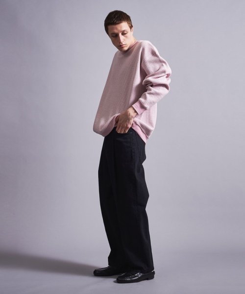 ＜monkey time＞ MIX WAFFLE CREW NECK/カットソー
